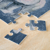 水彩象の野生動物自然動物アート ジグソーパズル (側面)