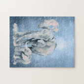 水彩象の野生動物自然動物アート ジグソーパズル (横)