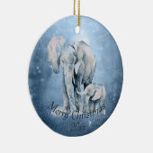 水彩象の野生動物自然動物アートCe セラミックオーナメント (右)