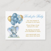 水彩象の風船ベビー エンクロージャーカード (正面)