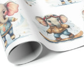 水彩象ウィンタースポーツ ラッピングペーパー (ロールコーナー)