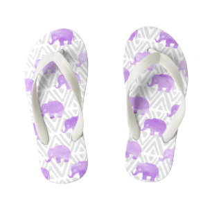 水彩象シボリ初期のシェブロン キッズビーチサンダル