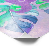 水彩象ジャングルトロピカルモンステラの葉 フォトプリント            (角)