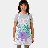 水彩象ジャングルトロピカル葉 エプロン (インサイチュ)