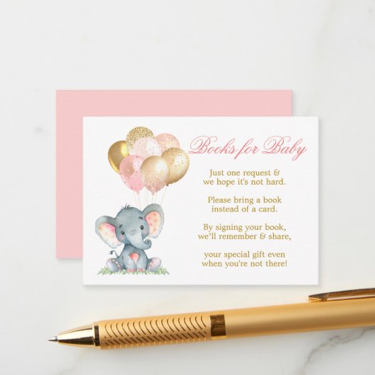 水彩象バルーンベビー エンクロージャーカード (正面/裏面インサイチュ)