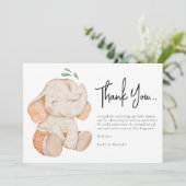 水彩象ベビーシャワーサンキューカード サンキューカード (スタンド正面)