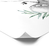 水彩象ベビーシャワーバナー ポスター (角)