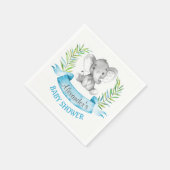 水彩象ボーイベビーシャワー スタンダードカクテルナプキン (角)