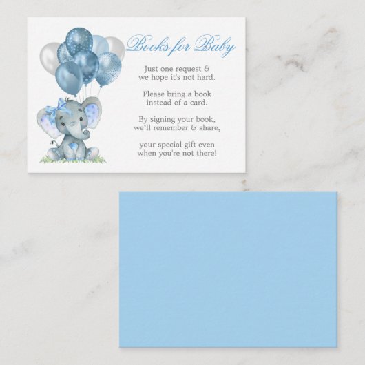 水彩象ボーブックベビー風船 エンクロージャーカード (正面/裏面)