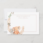 水彩象ボーホサファリ サンキューカード (正面)