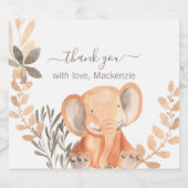 水彩象ボーホサファリ スパークリングワインラベル (シングルラベル)