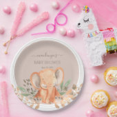 水彩象ボーホサファリ ペーパープレート (パーティー)