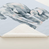 水彩象ママ&カーフ動物の野生動物アート シェルパブランケット (3/4)