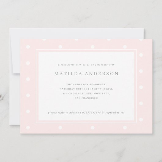 水彩象小さな女の子誕生日パーティー (裏面)