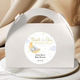 水彩象金ゴールドムーンスターベビーシャワー ラウンドシール