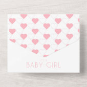 水彩象&ピンクハートベビーガールシャワー オールインワン招待状 (裏面)