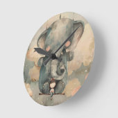 「水彩象」 ラウンド壁時計 (傾斜)