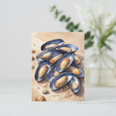 水彩貝のビーチ ポストカード (スタンド正面)