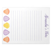 水彩貝の名前の文字サイズ ノートパッド (正面)