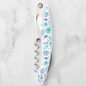 水彩貝殻とヒトデ ソムリエナイフ (正面)