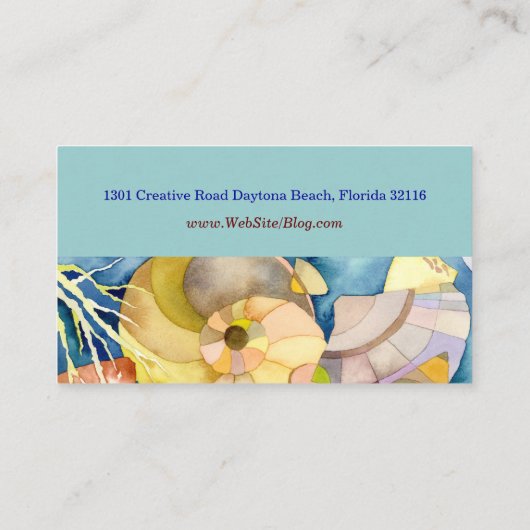 水彩貝殻デザイナー 名刺 (裏面)