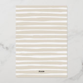 水彩貝殻ビーチブライダルシャワー金ゴールド 箔招待状 (裏面)