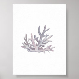 水彩貝殻プリント ポスター