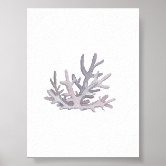 水彩貝殻プリント ポスター (正面)