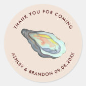 水彩貝殻ラベル, 海岸・海辺のウェディング ラウンドシール (正面)
