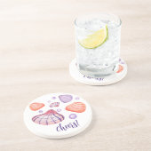 水彩貝殻丸型サンドストーンコースター コースター (側面)