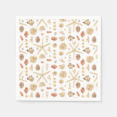 水彩貝殻 スタンダードカクテルナプキン (正面)