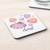 水彩貝殻 ハードプラスチックコースター コースター (左側)