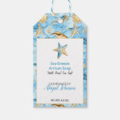 水彩貝殻&ヒトデ🌊ビーチテーマ石鹸 ギフトタグ (正面)