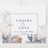 水彩貝類&サンゴ結婚ズ スパークリングワインラベル (シングルラベル)