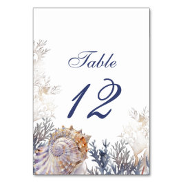 水彩貝類&サンゴ結婚ズ テーブルナンバー