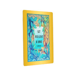 水彩質感葉カラフル、ゴールデン縁どド メタルプリント