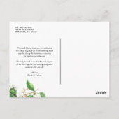 水彩赤いさくらんぼと花ありがとう ポストカード (裏面)