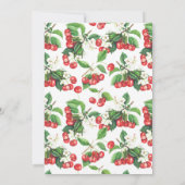 水彩赤いさくらんぼガーランドバプテスマ 招待状 (裏面)