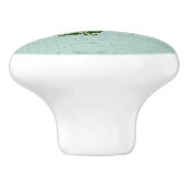 水彩赤いガーベラデイジーと緑 セラミックノブ (側面)