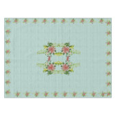 水彩赤いガーベラデイジー（緑52インチx 70インチ付） テーブルクロス (正面(横))