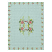 水彩赤いガーベラデイジー（緑52インチx 70インチ付） テーブルクロス (正面)