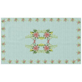 水彩赤いガーベラデイジー（緑60インチx 104付） テーブルクロス (正面(横))