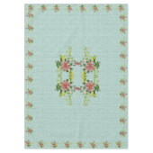 水彩赤いガーベラデイジー（緑60 x 84インチ付） テーブルクロス (正面)