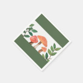 水彩赤いキノコ結婚の結婚式 スタンダードカクテルナプキン (角)