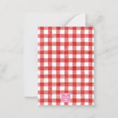 水彩赤いギンガムガンボールバレンタインカード ノートカード (裏面)
