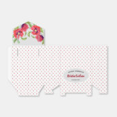 水彩赤いケシと赤い白い水玉模様 フェイバーボックス (折り畳みなし)