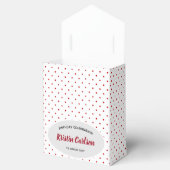 水彩赤いケシと赤い白い水玉模様 フェイバーボックス (オープン)