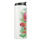 水彩赤いケシと黄色い花 タンブラー (回転左)