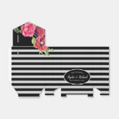 水彩赤いケシのピンクのローズストライプ結婚ズ フェイバーボックス (折り畳みなし)