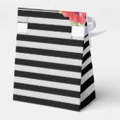 水彩赤いケシのピンクのローズストライプ結婚ズ フェイバーボックス (裏面サイド)